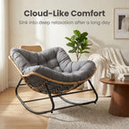 39.37" Papasan Rocking Chair - Outdoor Oversized Patio Egg Chair