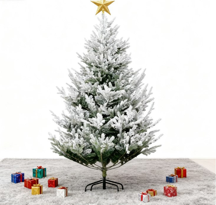 Flocked Hinged Xmas Tree
