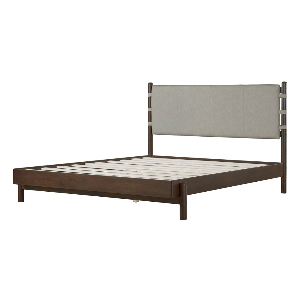 Premium Rubber Wood Platform Bed Frame, Queen Size