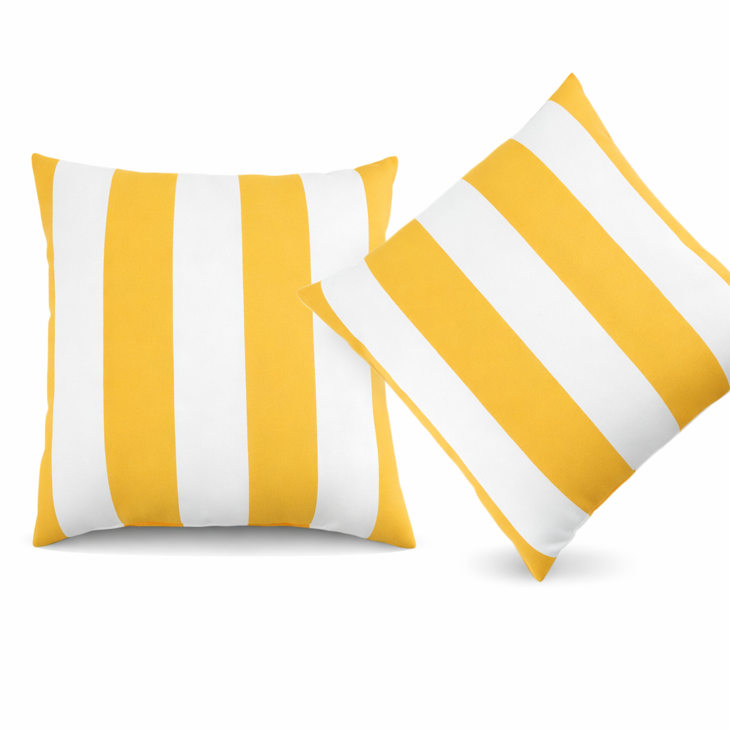2 Pack Outdoor Pillow Covers - Yellow/White