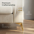 Contemporary Faux Sherpa Fabric Sofa With Pillows