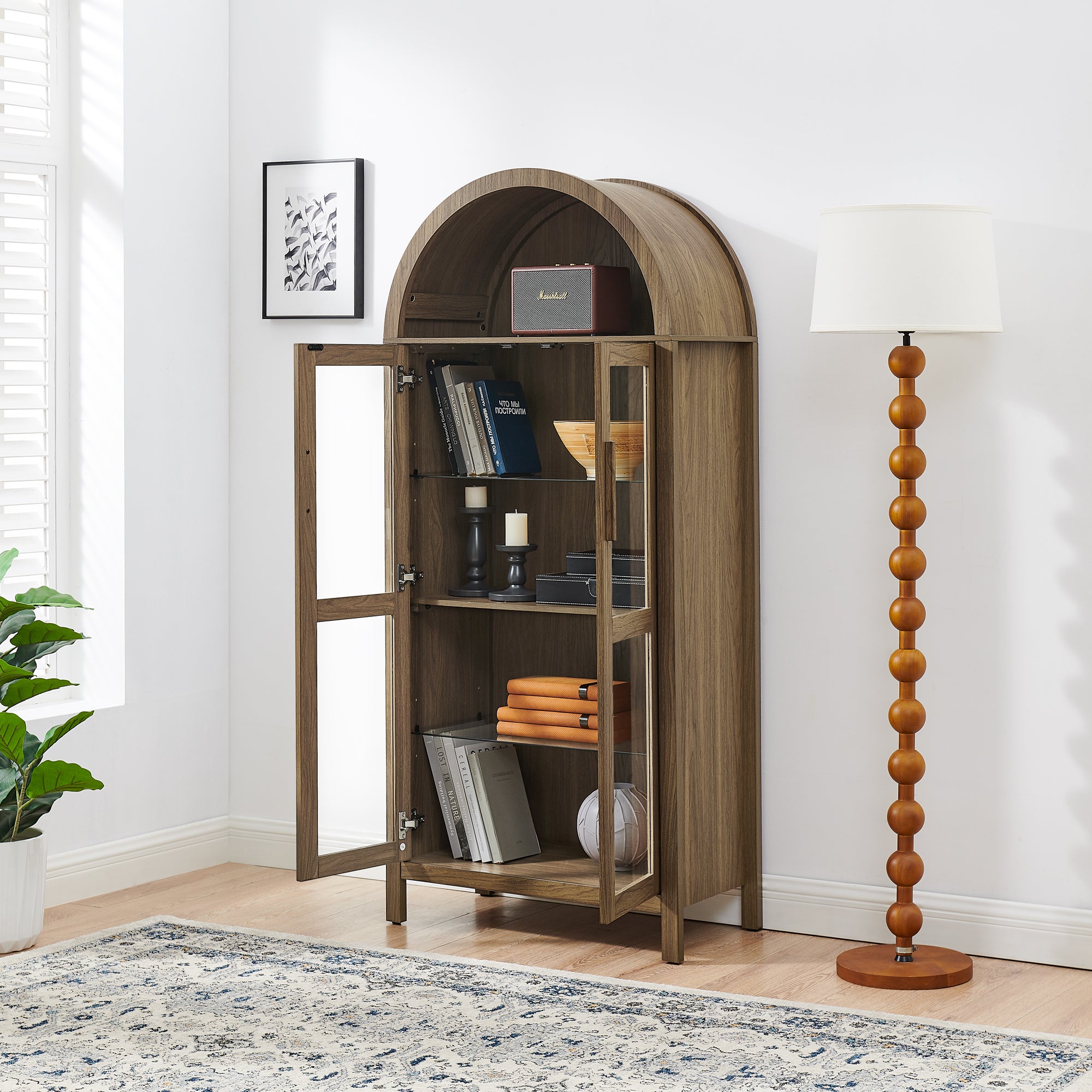 Modern Retro High Arched Storage Cabinet