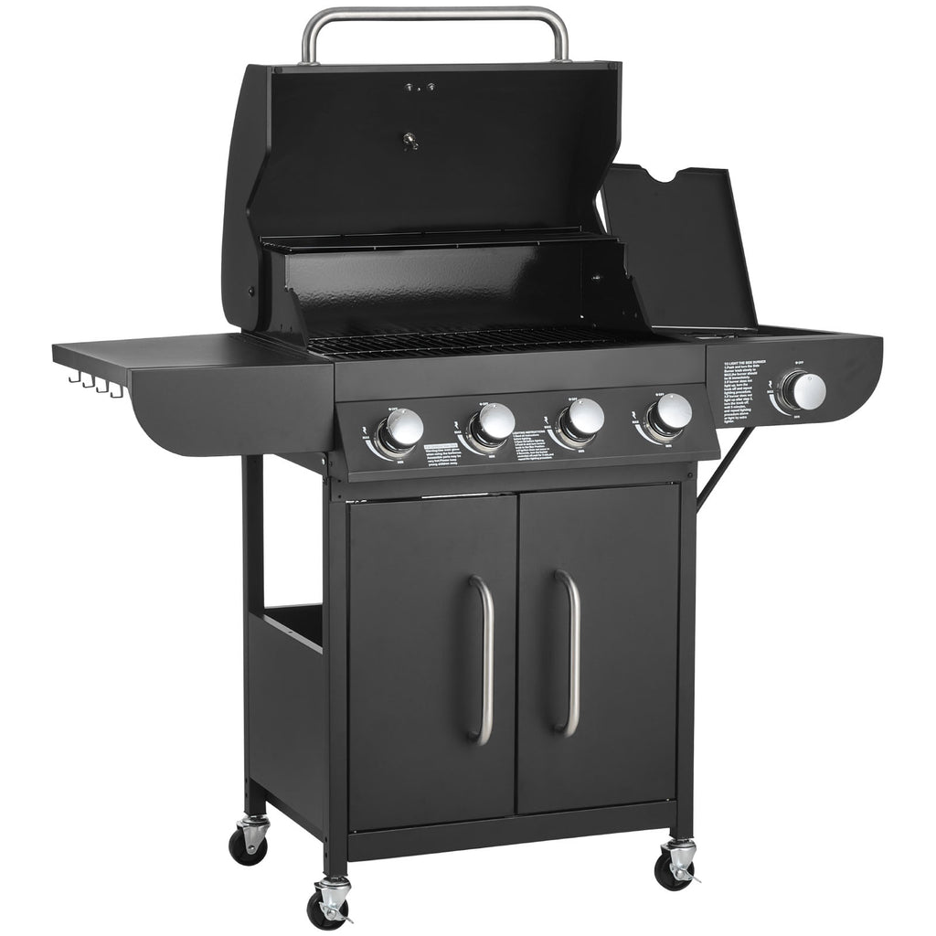 4 Burner Propane Gas Grill with Side Burner