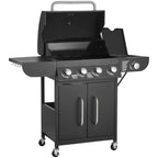 4 Burner Propane Gas Grill with Side Burner