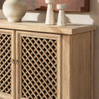 Arden 51" Solid Reclaimed Pine Lattice 2-Door Accent Storage Cabinet