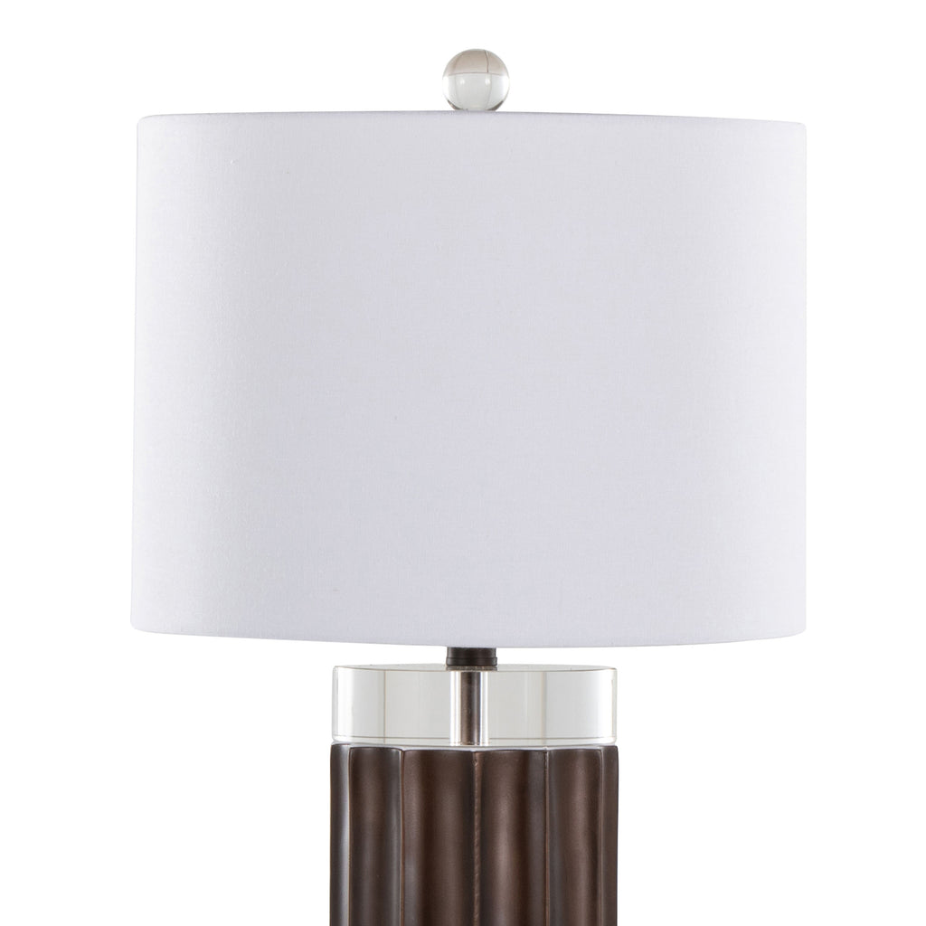 Cylinder Fluted 29.25" Contemporary Polyresin Table Lamp