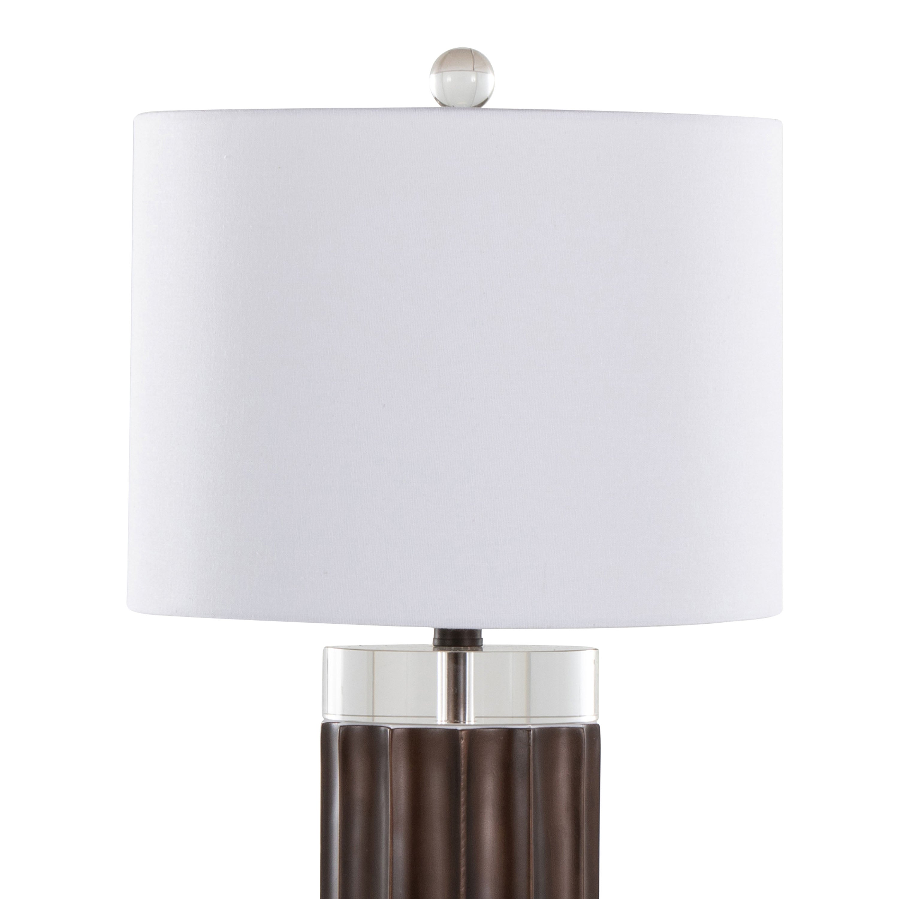 Cylinder Fluted 29.25" Contemporary Polyresin Table Lamp
