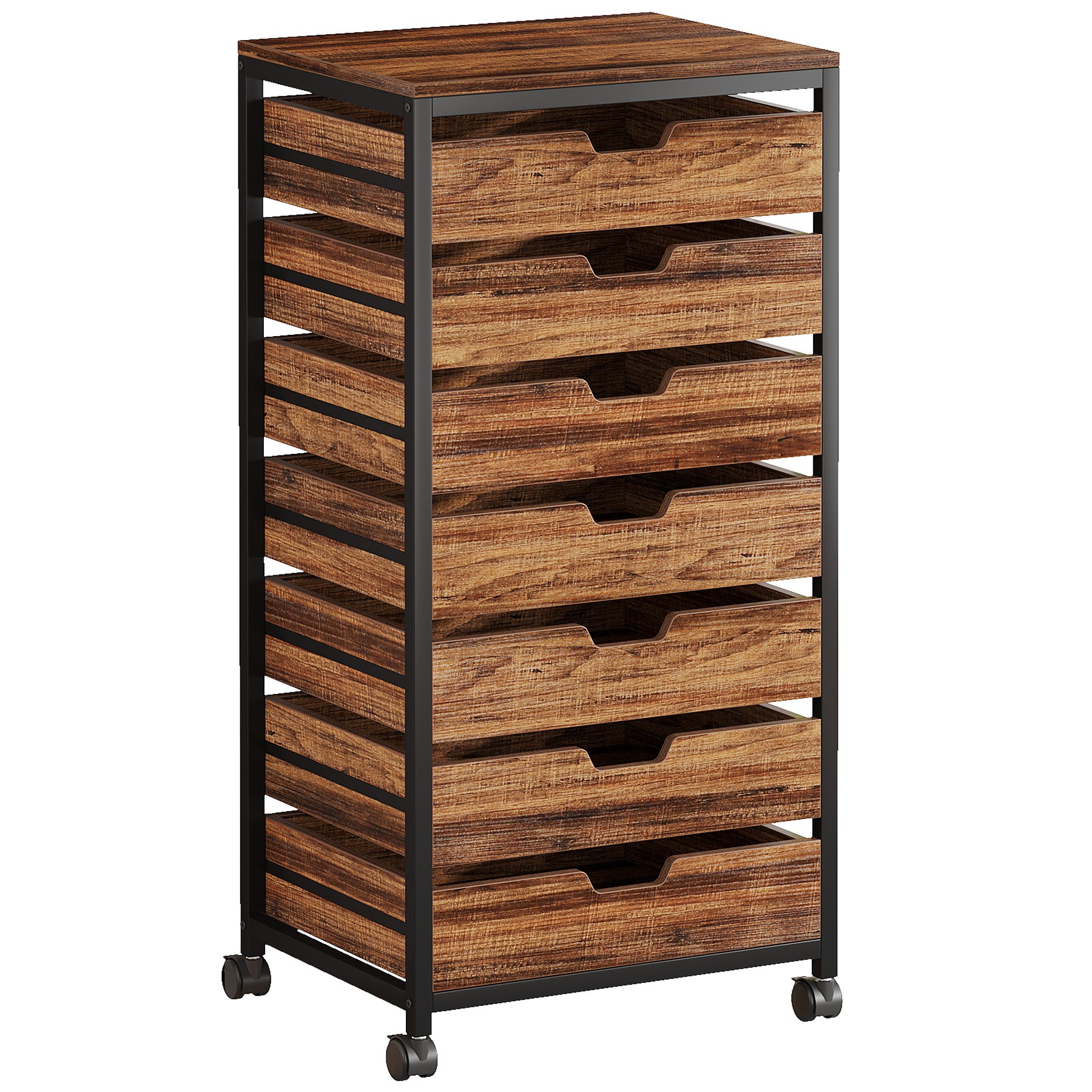 7-Drawer Storage Dresser Cabinet with Wheels