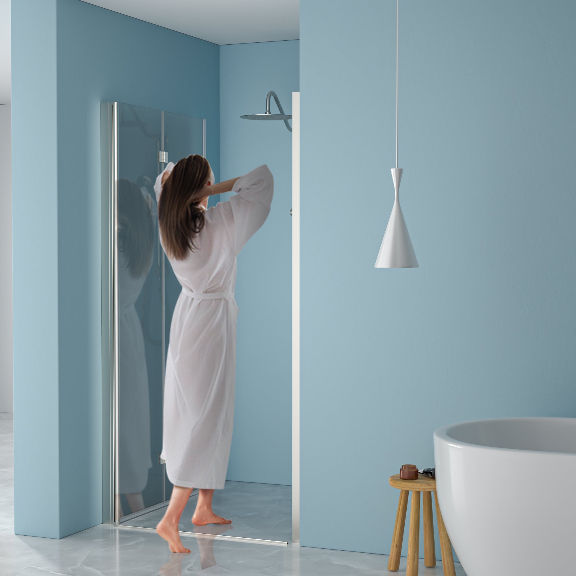 34"W x 72"H Fold Frameless Shower Door