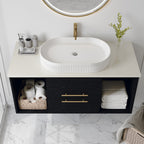 Modern 39.4-In Wall-Mounted Bathroom Vanity