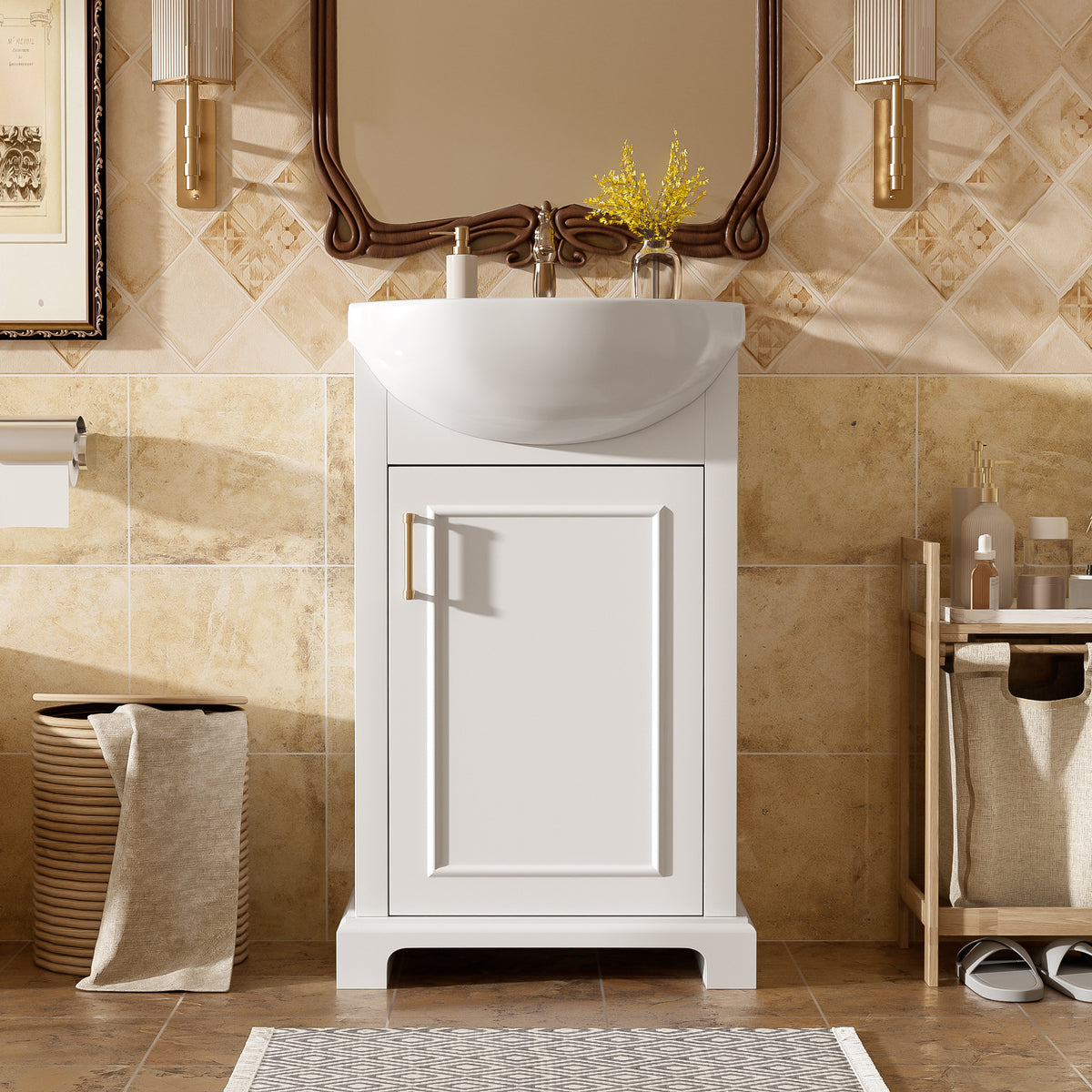 20-Inch Bathroom Vanity with Ceramic Sink