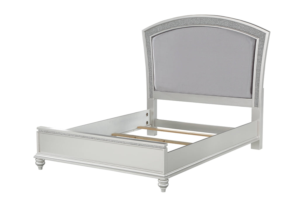 Maverick Fabric & Platinum Finish E. King Bed