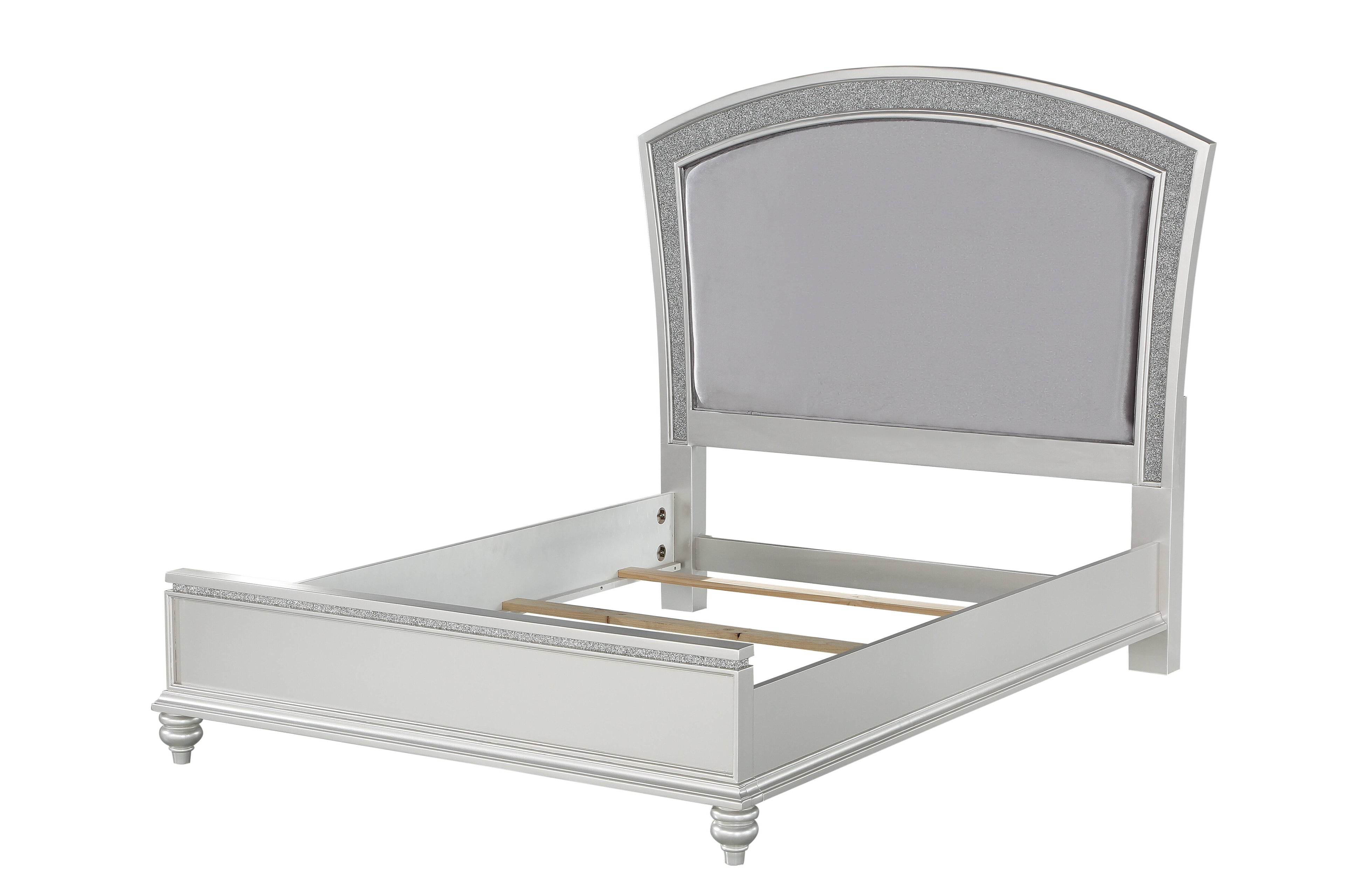 Maverick Fabric & Platinum Finish E. King Bed