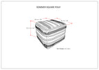 Sommer 18 Inch Wide Square Pouf