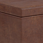 Avalon 54 Inch Wide Extra Large Storage Ottoman Bench in Distressed Saddle