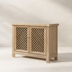 Arden 51" Solid Reclaimed Pine Lattice 2-Door Accent Storage Cabinet