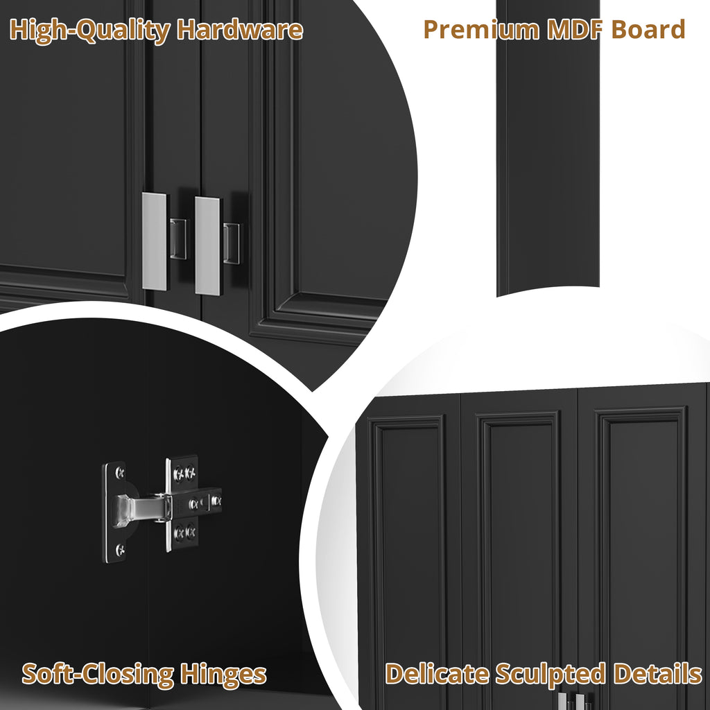 Modern Bathroom Cabinet with 5 Adjustable Shelves