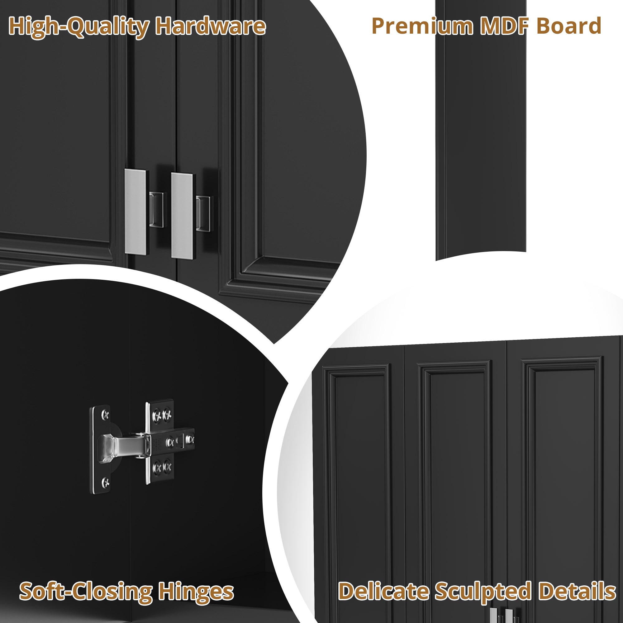 Modern Bathroom Cabinet with 5 Adjustable Shelves