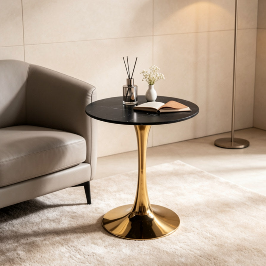 Black Marble Tulip Dining Table for 2-4 People