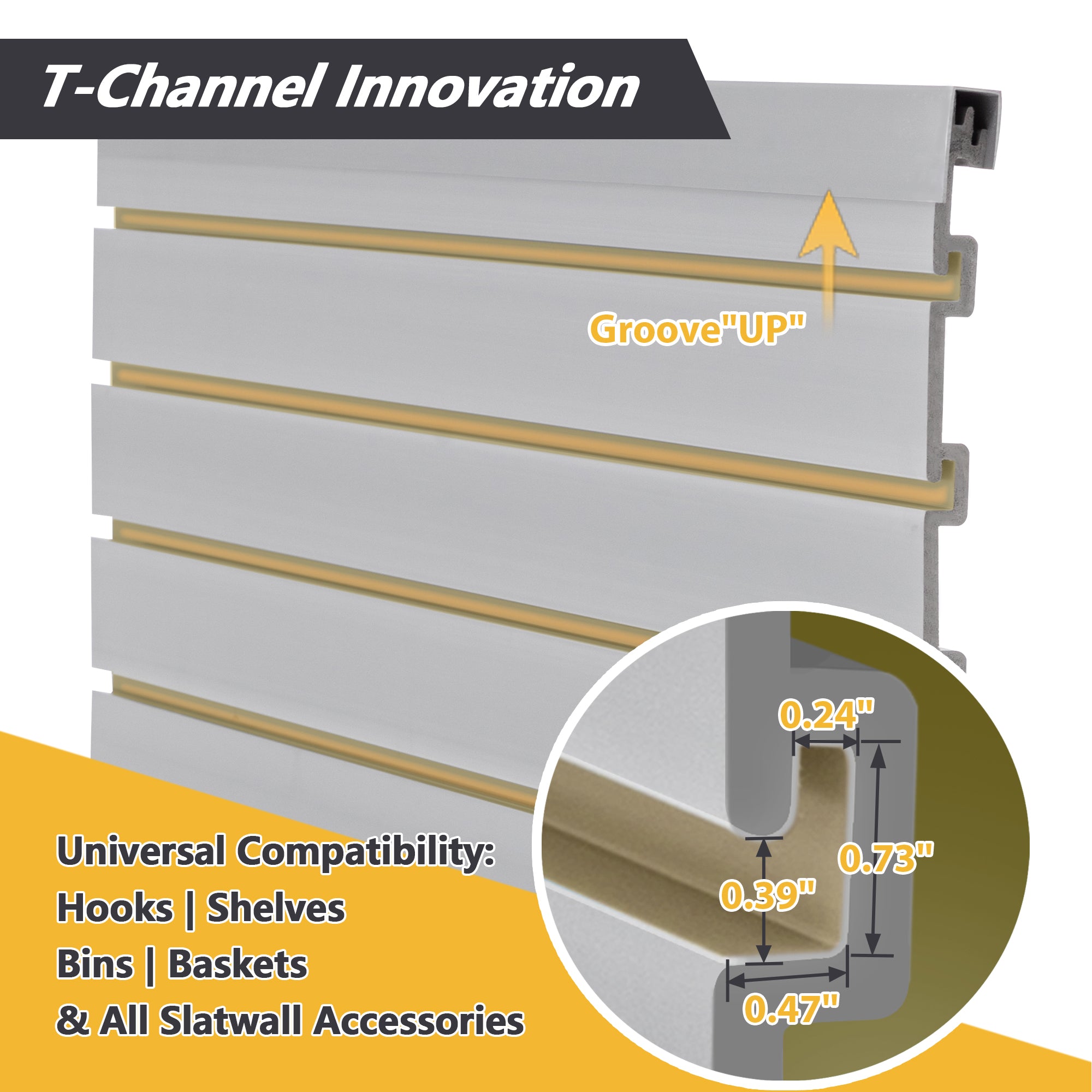 Heavy Duty PVC Slatwall Garage Organizer