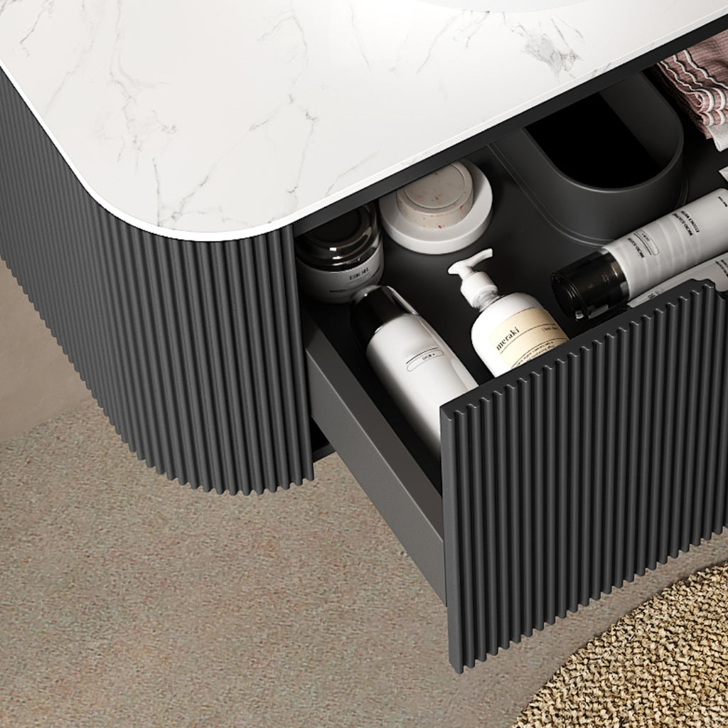 Dina 36'' Wall Mounted Plywood Cabinet with Carrara