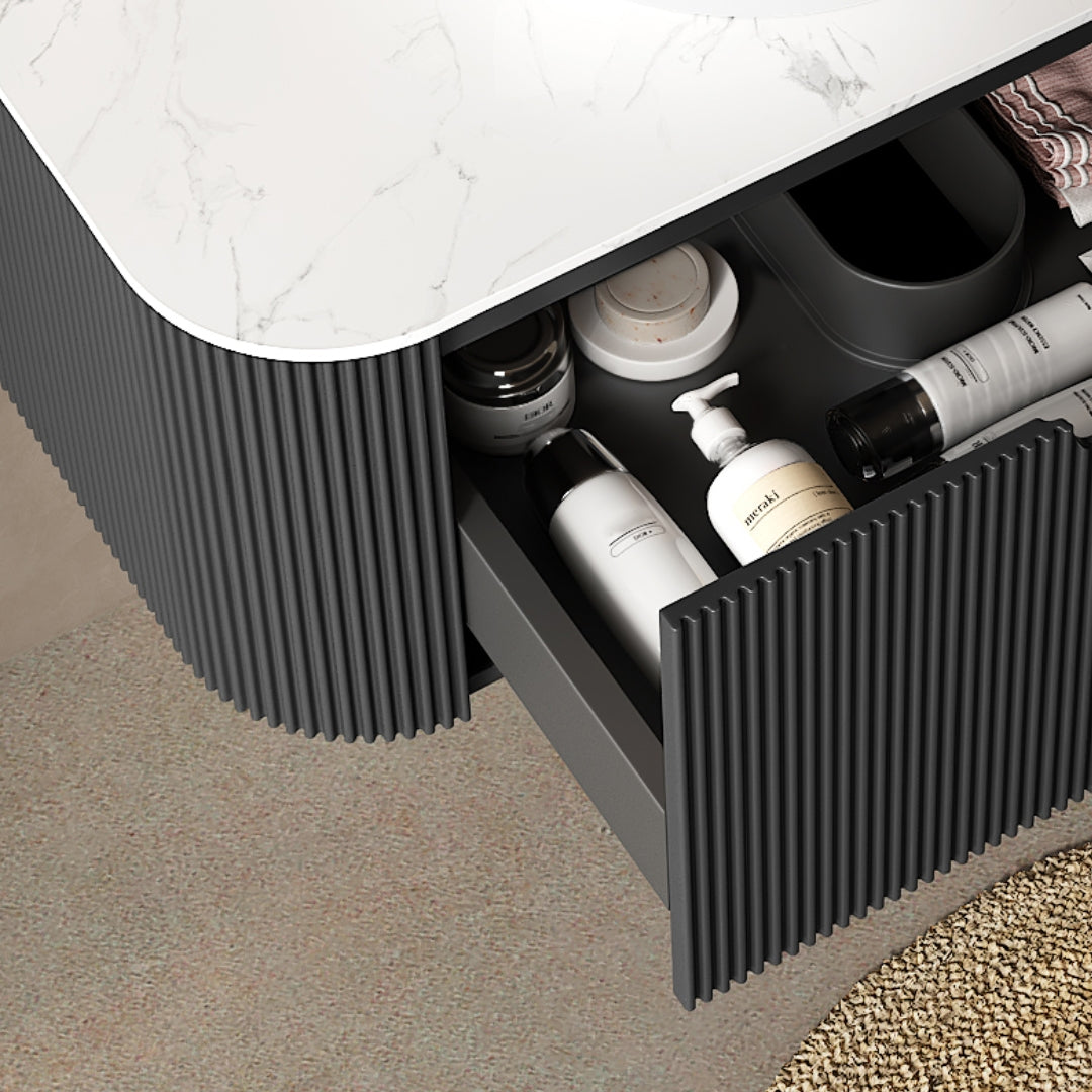 Dina 36'' Wall Mounted Plywood Cabinet with Carrara