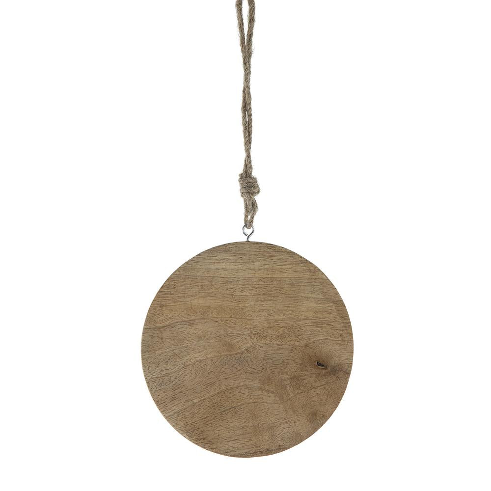 6" x 6" Wooden Hanging Circle with Snowflake Cut - Set of 12