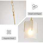 Gold Modern Pendant Light with Frosted Glass Shade