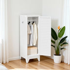Narrow Metal Storage Closet with Single Louvered Door