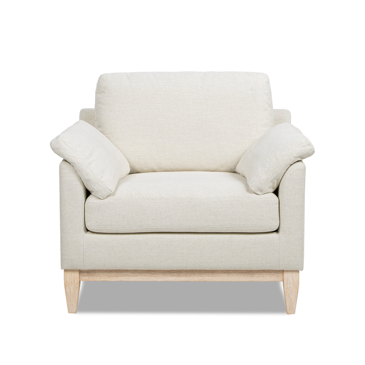 Pasadena 36" Wide Modern Farmhouse Accent Arm Chair Flax
