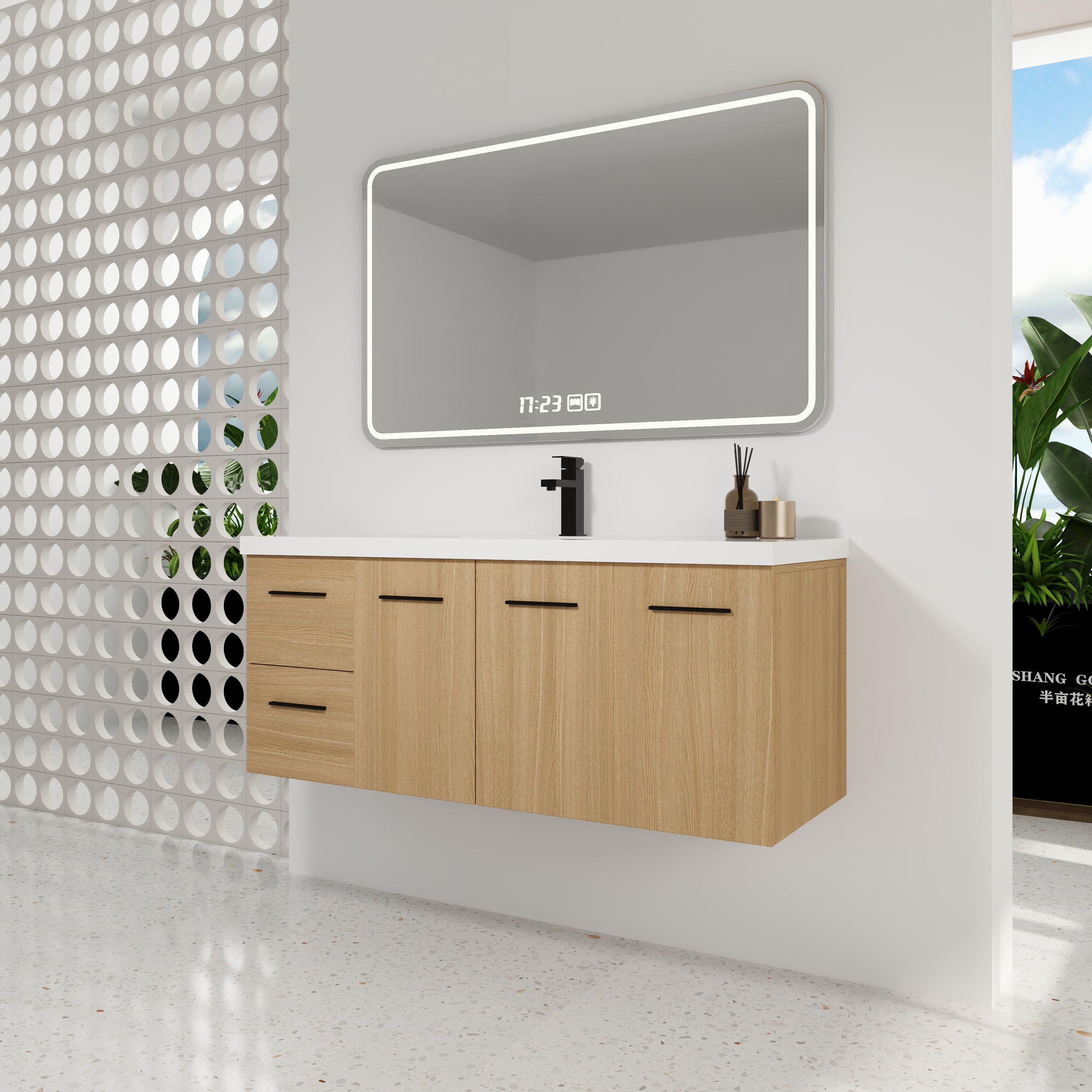 48" Light Wood Bathroom Vanity