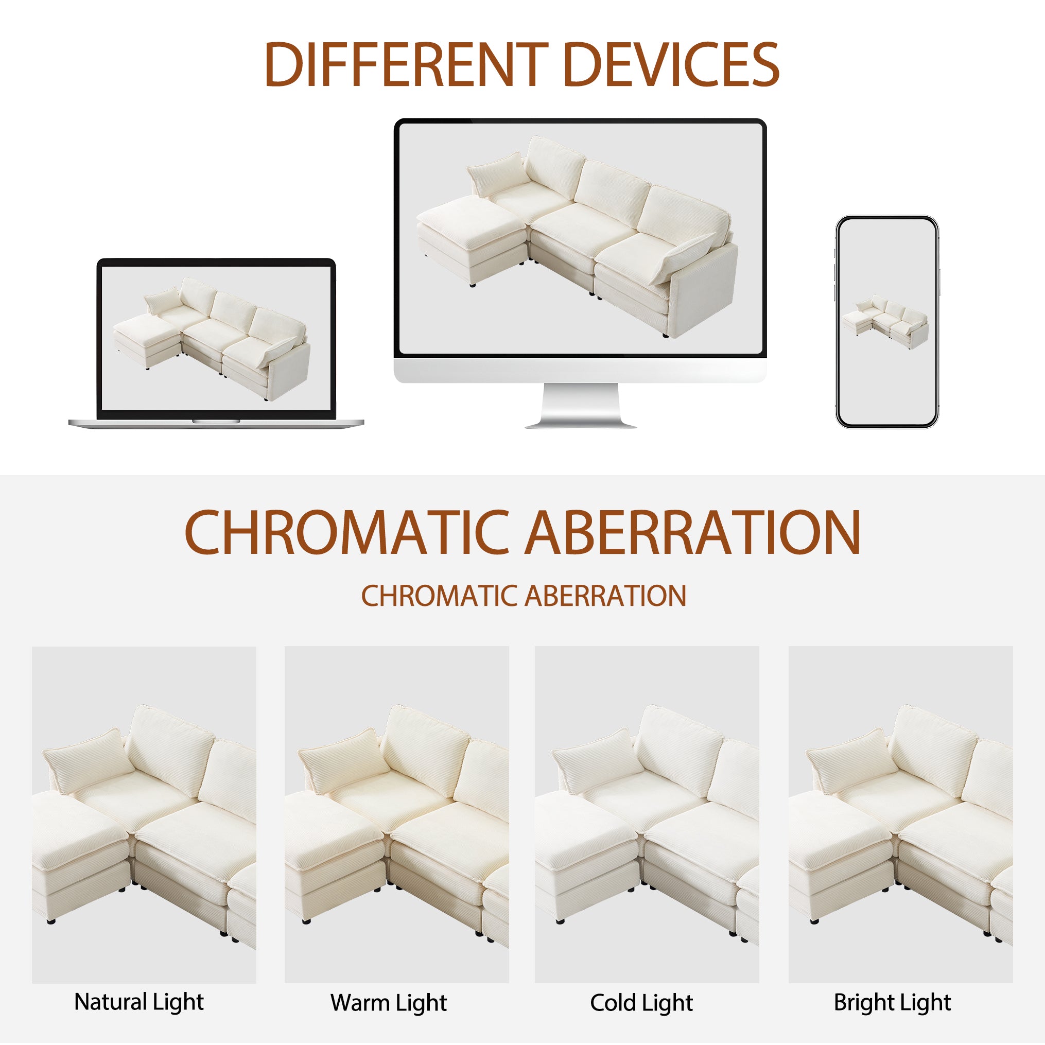 104" Plush Cloud 3 Seater Sofa: Modular 3 Seater Sofa + Ottoman