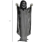 Outsunny 74" Life Size Outdoor Halloween Skeleton Witch Decoration