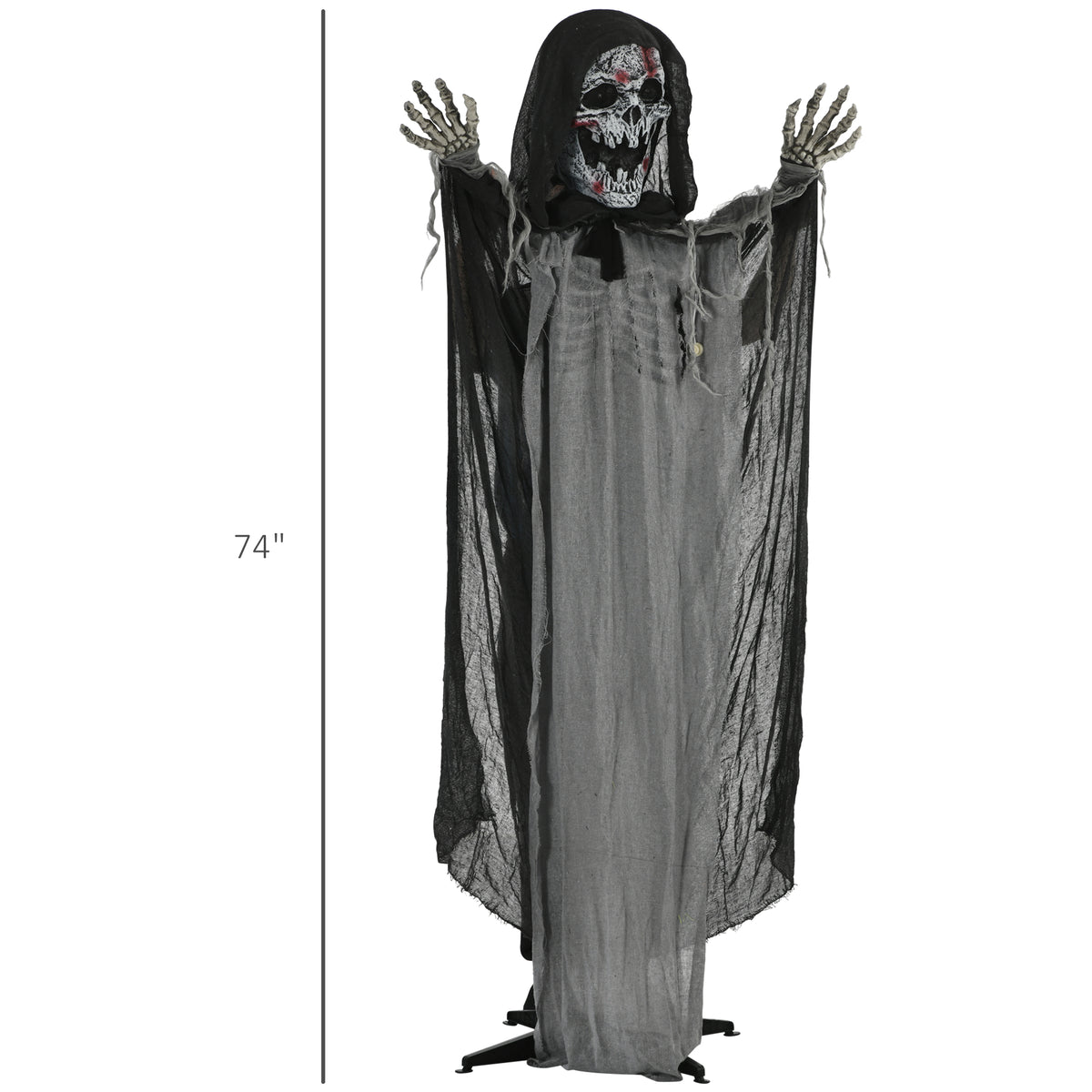 Outsunny 74" Life Size Outdoor Halloween Skeleton Witch Decoration
