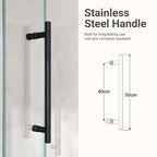 Frameless Single Sliding Shower Door – 5/16" Clear Tempered Glass