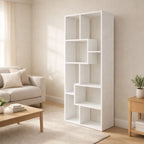 Asymmetrical Display Shelf & Bookcase, 5-Tier