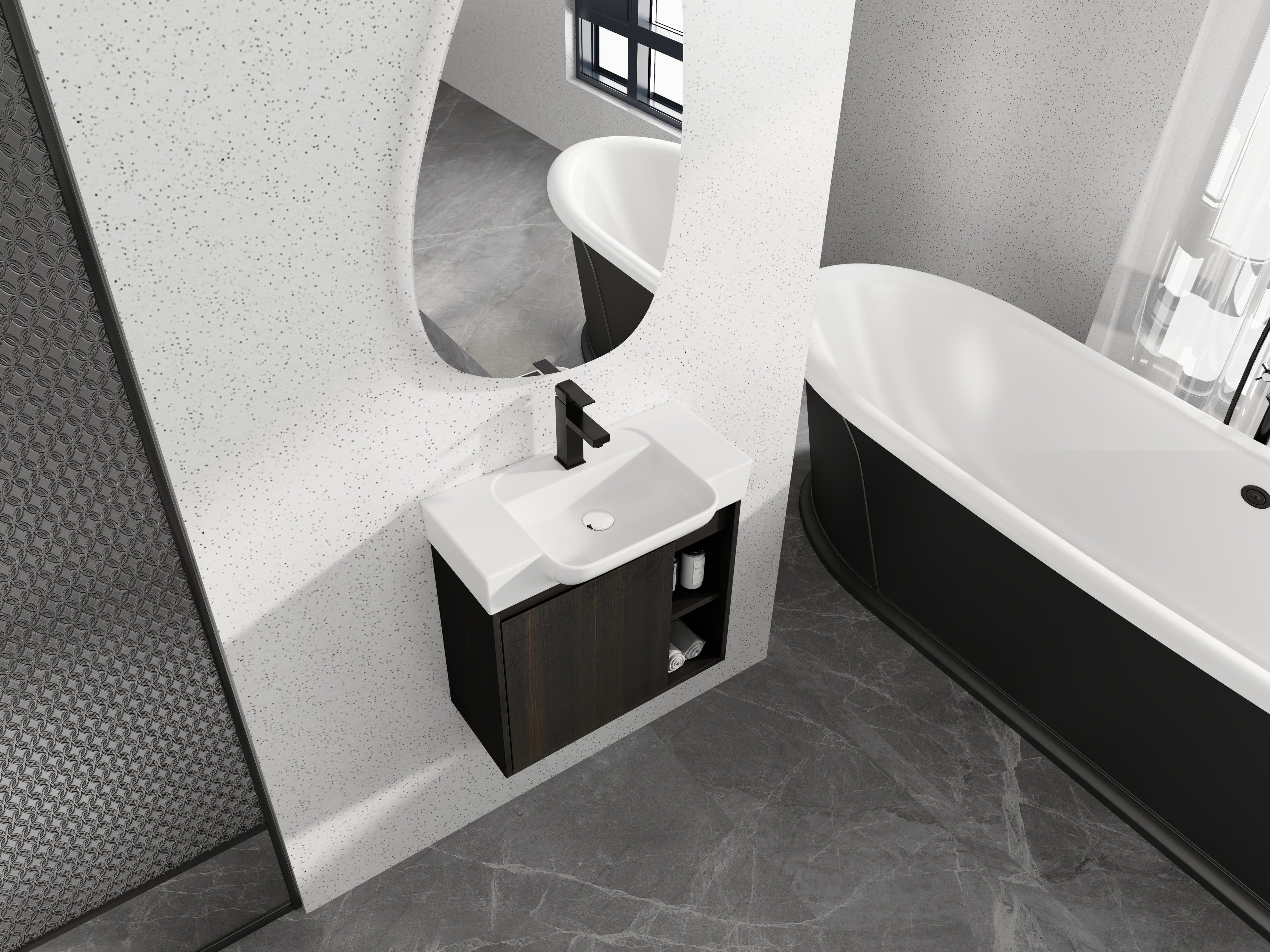 24'' Wall-Mounted Bathroom Vanity