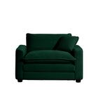 Green Corduroy Fabric Comfortable Single Chair Deep Seat Sofa
