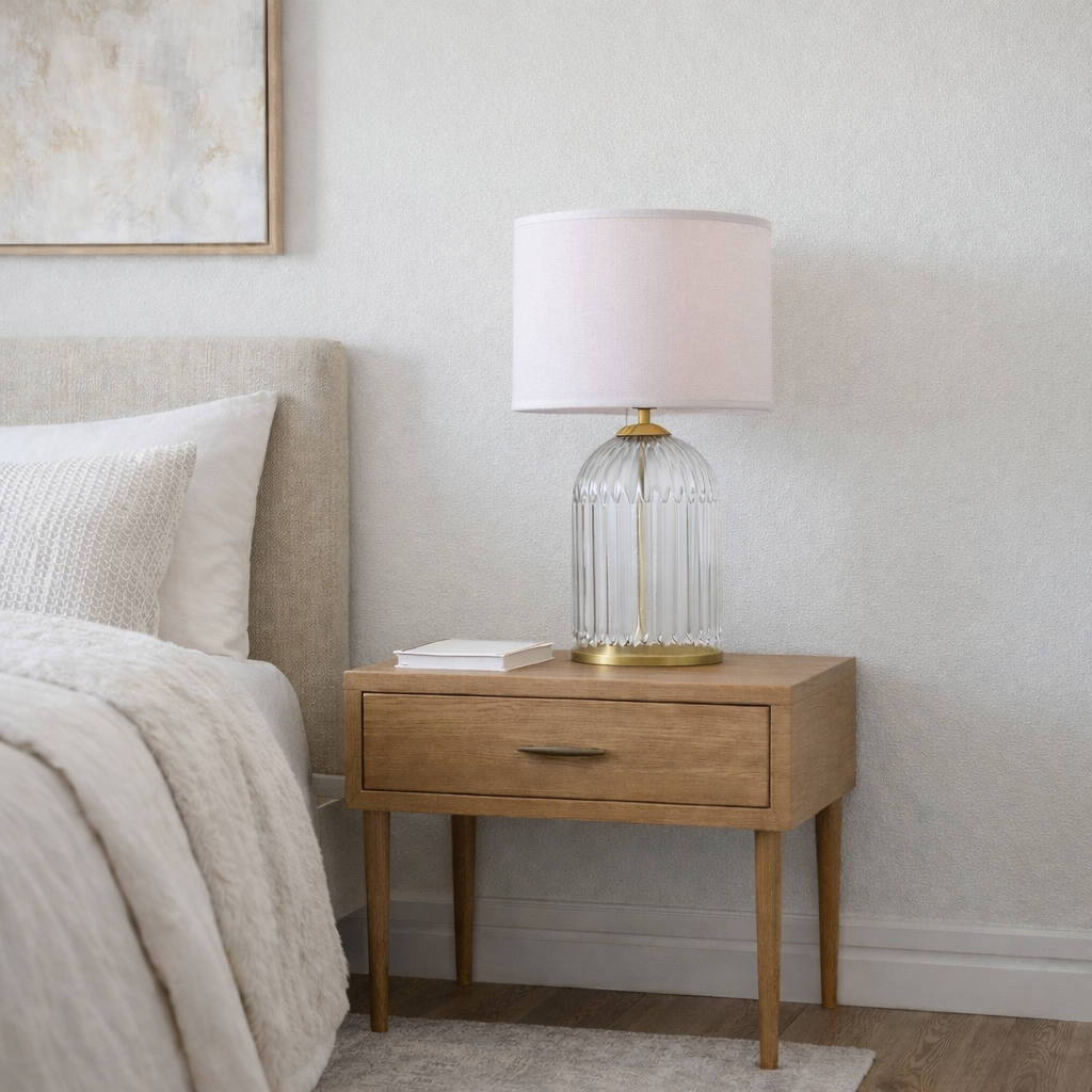 Nordic Solid Wood Desk Bedside Table Lamp