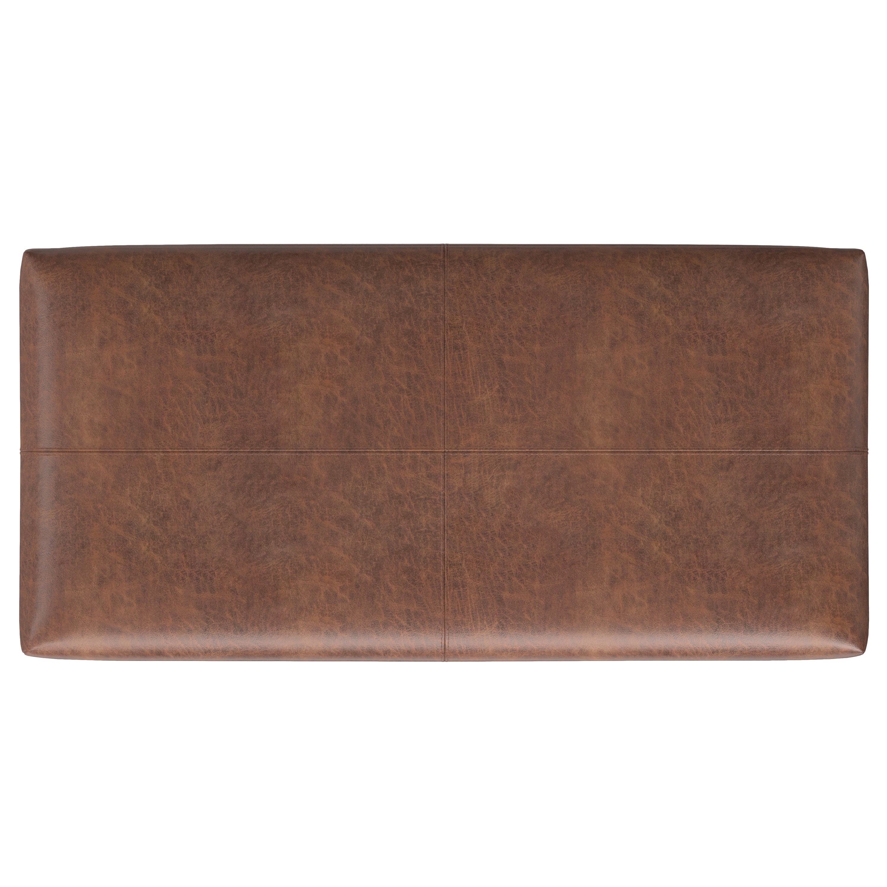 Gabbie 48 Inch Wide Rectangular Storage Ottoman in Distressed Saddle