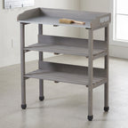 30″x14.5″×35.5″ Potting Table with Metal Tabletop