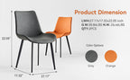 Grey PU Leather & Iron Leg Dining Chairs (2-Piece)