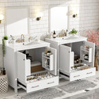 60" White Bathroom Vanity Set