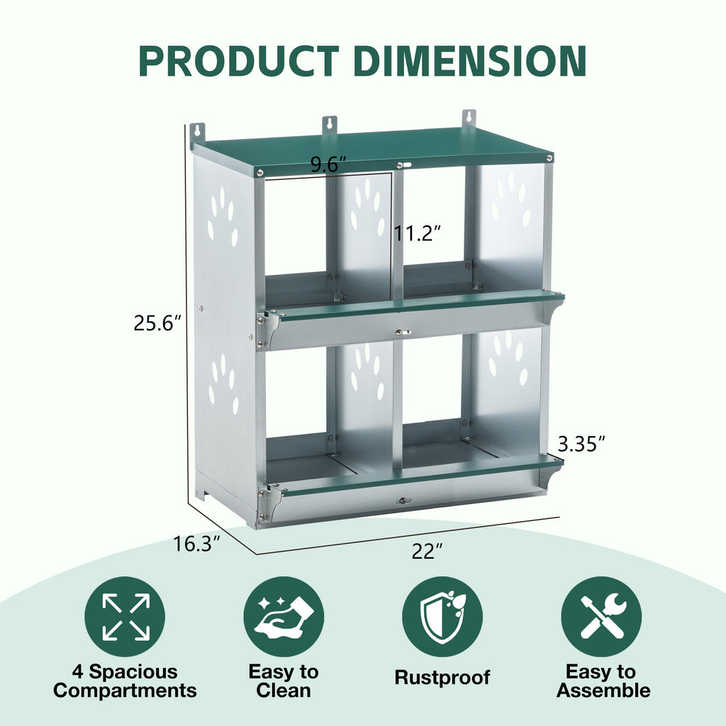 4 Compartment Chicken Nesting Boxes