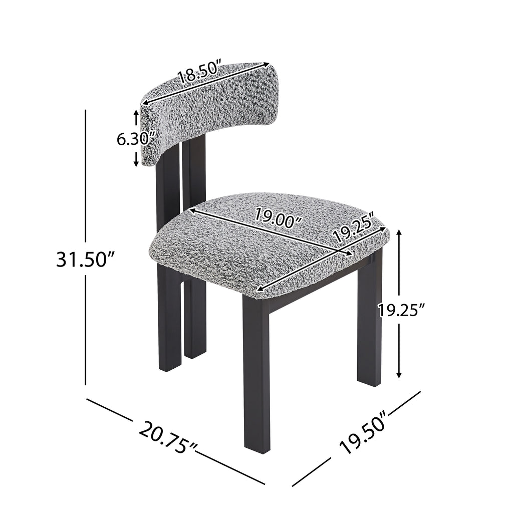 Upholstered Armless Dining Chairs With Metal Legs (Set of 2)