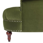 La Rosa Victorian Tufted Upholstered Accent Chair, Olive