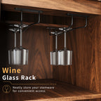 Fluted Buffet Wine Cabinet With Mini Fridge Nook