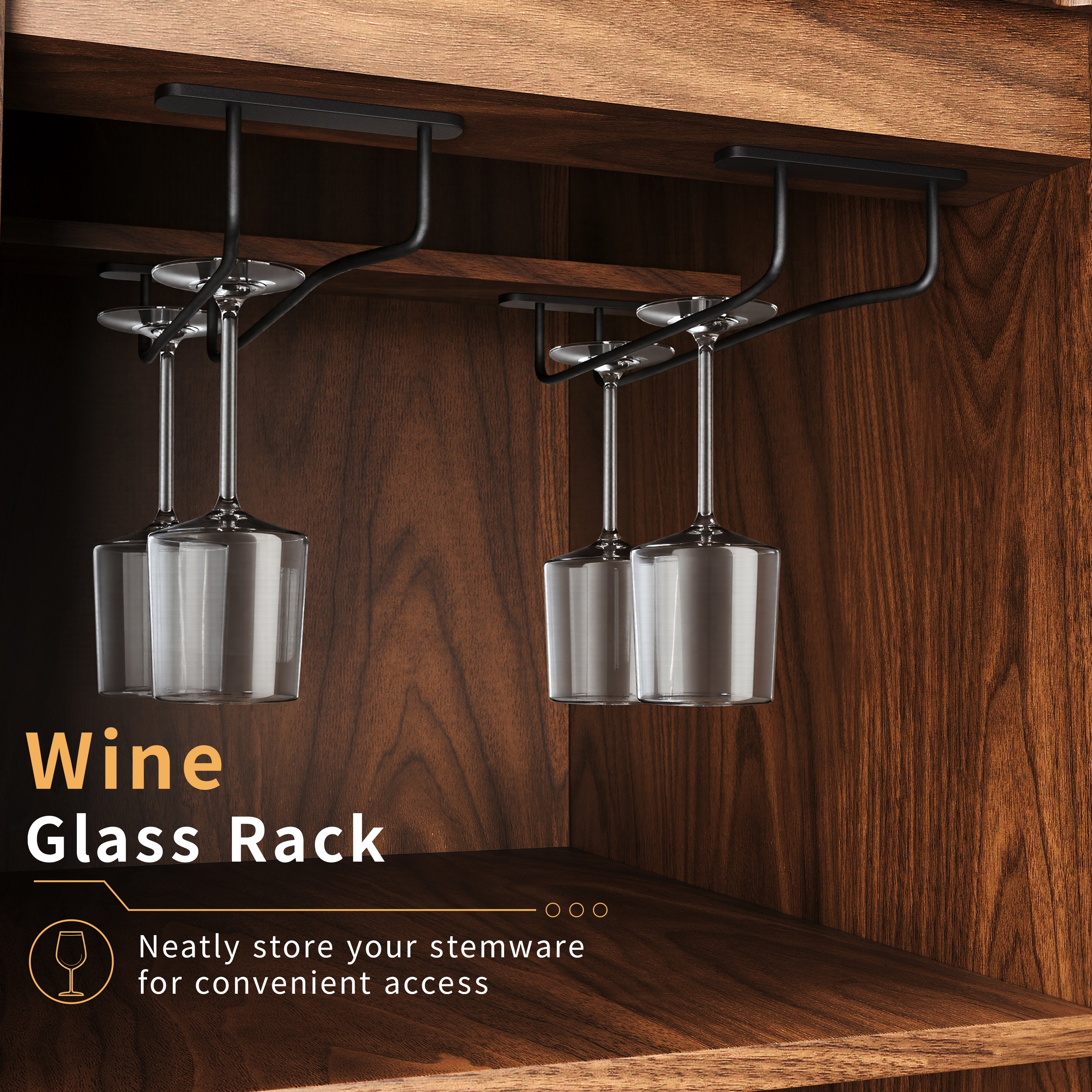 Fluted Buffet Wine Cabinet With Mini Fridge Nook