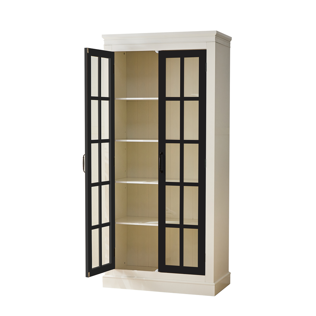 71.2'' Freestanding Glass Door Pantry