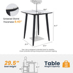 Modern 35.4'' Rounded Square Outdoor Bar Table